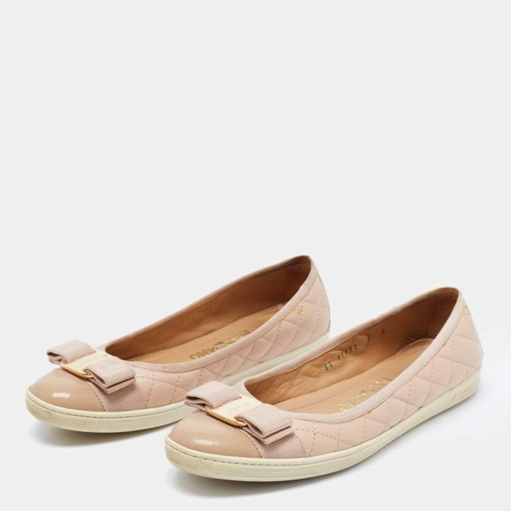 Salvatore Ferragamo Chic Quilted Ballet Flats with Bow Accent